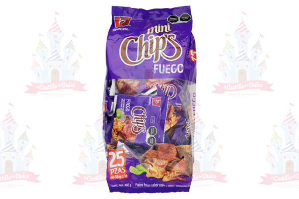 MINI CHIPS FUEGO 6/25/450 GRS BARCEL