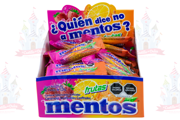 MENTOS BIPIEZA FRUTAS DISPLAY 10/40 PZAS