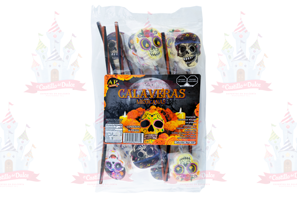 PALETA CALAVERAS MEXICANAS 35/10 PZS. DULCES AP