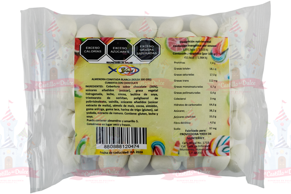 ALMENDRA CONFITADA BLANCA 20/500 GRS DULCES CONFETI