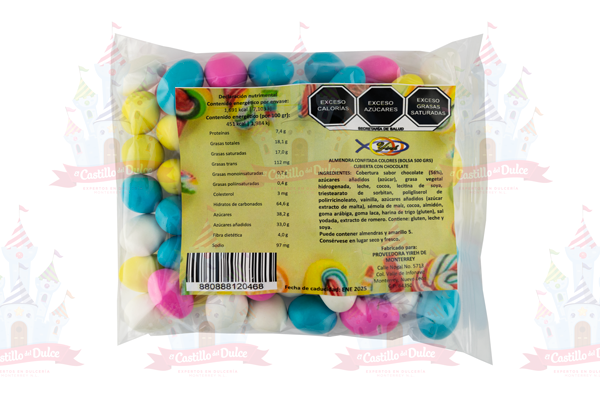 ALMENDRA CONFITADA COLORES 20/500 GRS DULCES CONFETI