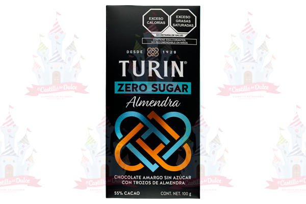 CHOCOLATE ALMENDRA ZERO TABLILLA 16/100 GRS TURIN