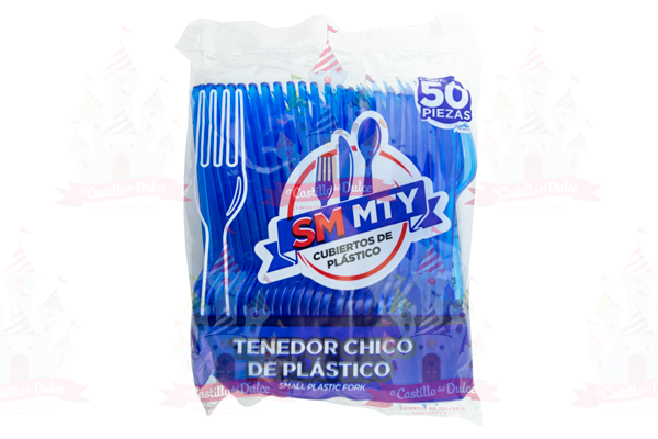 TENEDOR CHICO AZUL NEON 60/50 PZAS SMMTY