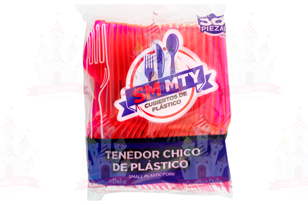 TENEDOR CHICO ROJO NEON 60/50 PZAS SMMTY