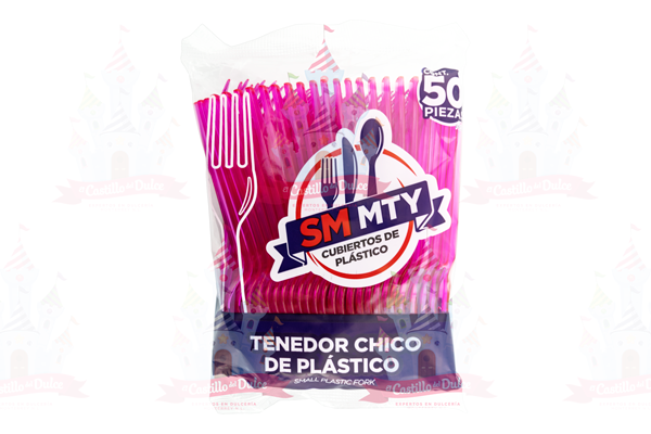 TENEDOR CHICO ROSA NEON 60/50 PZAS SMMTY