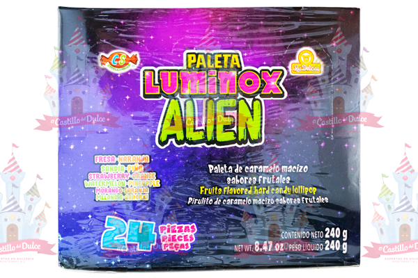 PALETA LUMINOX ALIEN 12/24 PZA DELICIAS