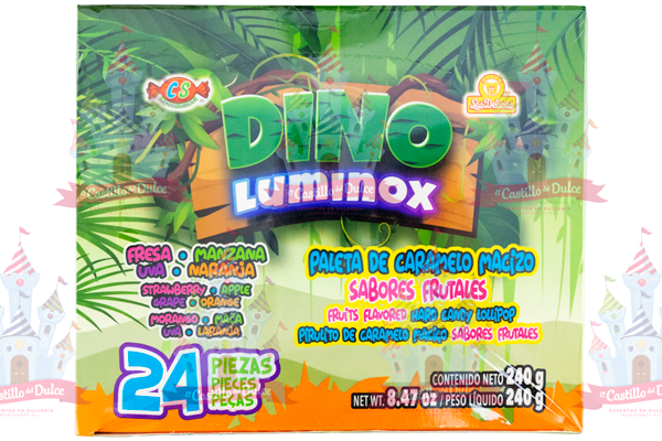 PALETA LUMINOX DINO 12/24 PZA DELICIAS