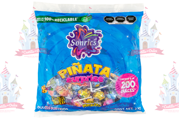 PAQ  PIÑATA SURPRISE NVA 6/2.00 KG SONRICS