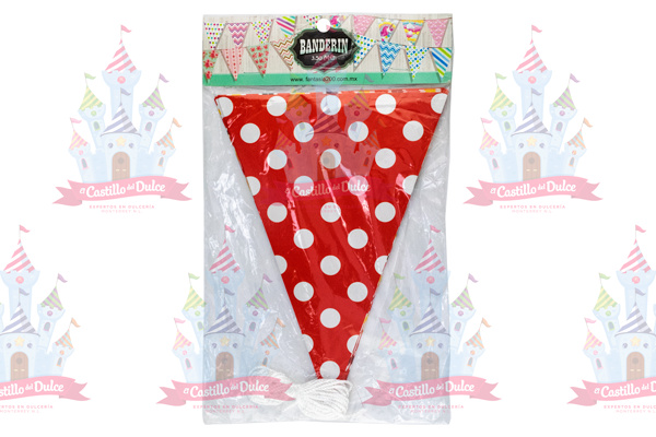 BANDERIN DOBLE VISTA POLKA ROJA 1 PZA FANTASIA