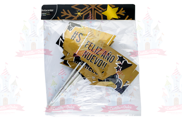 ACCESORIO P/FOTOS NEW YEAR GOLD METAL 25/1 FESTACE