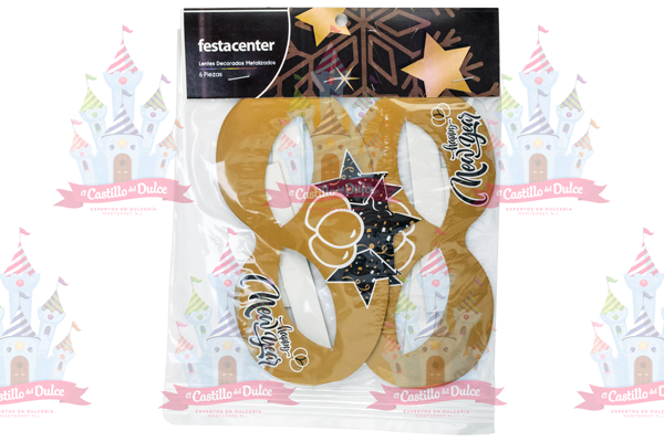 LENTES NEW YEAR GOLD METAL 25/1 FESTACEN