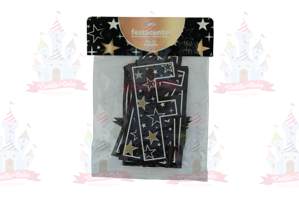BANDERIN LETRAS FELIZ A&Ntilde;O STARS 25/1 PZS. FESTACENTER