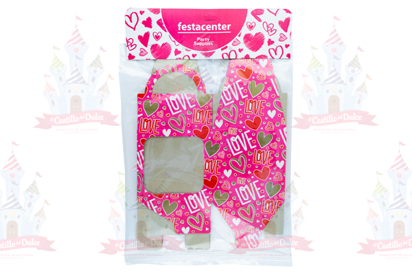 CAJA CUBO PINK LOVE 10 CM 25/5 PZ FESTACENTER