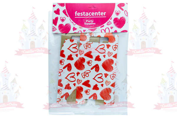 CAJA LUNCH MINI LOVE YOU 25/5 PZ FESTACENTER