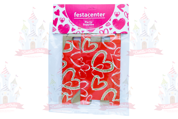 CAJA LUNCH MINI CORAZONES 25/5 PZ FESTACENTER