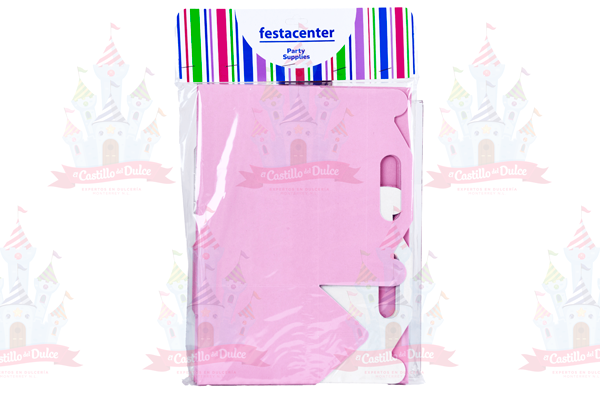 CAJA P/DULCES JUMBO ROSA PASTEL 1/10 PZ FESTACENTER