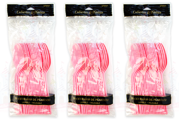 CUCHARA ROSA BEBE 6/20 AMSCAN