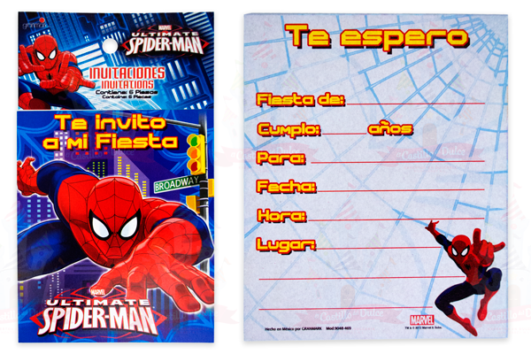 INVITACION SPIDERMAN ULTIMATED 24/6 GRANMARK