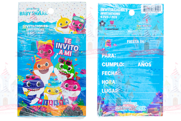 INVITACION BABY SHARK 24/6 PZ GRANMARK