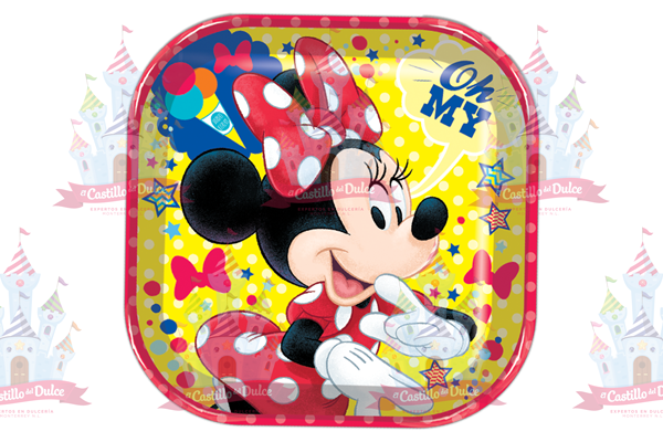 PLATO GDE. MINNIE ROJA 6/6 PZA GRANMAR