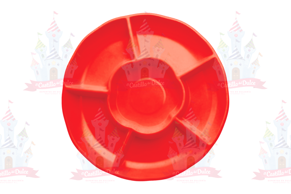 CHAROLA REDONDA ROJA 10/3 PZS GRANMARK