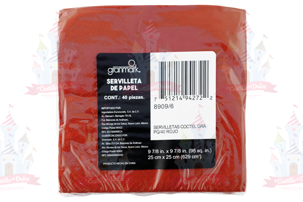 SERVILLETA COCTEL NVA. ROJO 12/40 AMSCAN SERVILLETA COCTEL NVA. ROJO 12/40 AMSCAN