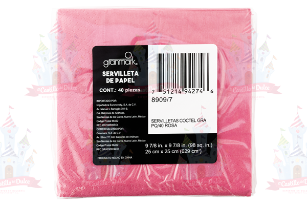 SERVILLETA COCTEL NVA. ROSA 12/40 AMSCAN