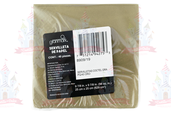 SERVILLETA COCTEL NVA. ORO 12/40 AMSCAN SERVILLETA COCTEL NVA. ORO 12/40 AMSCAN