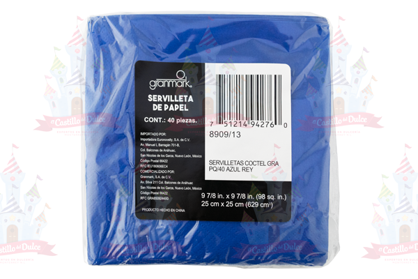 SERVILLETA COCTEL NVA. AZUL REY 12/40 AMSCAN SERVILLETA COCTEL NVA. AZUL REY 12/40 AMSCAN