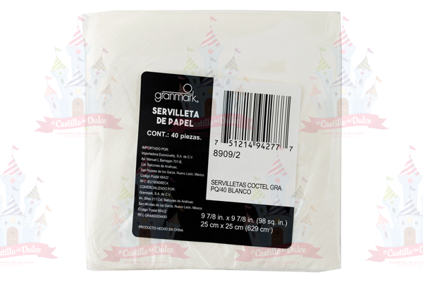 SERVILLETA COCTEL NVA. BLANCO 12/40 AMSCAN