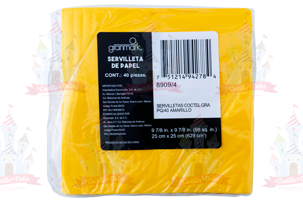 SERVILLETA COCTEL NVA. AMARILLO 12/40 AMSCAN SERVILLETA COCTEL NVA. AMARILLO 12/40 AMSCAN