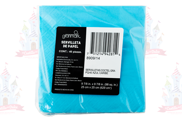 SERVILLETA COCTEL NVA. AZUL CARIBE 12/40 AMSCAN SERVILLETA COCTEL NVA. AZUL CARIBE 12/40 AMSCAN