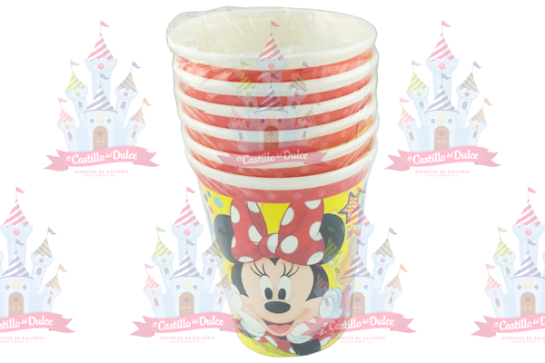 VASO MINNIE ROJA 6/6 PZA GRANMAR