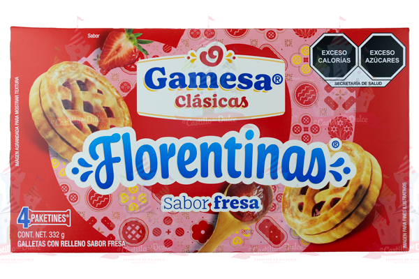 GALLETA FLORENTINAS FRESA 12/4/332GR SONRICS