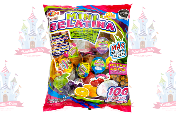 MINI GELATINA BOLSA 8/100 PZAS DELICIAS