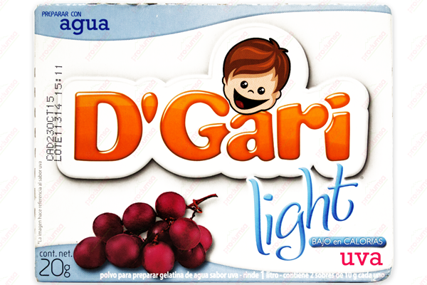 Gelatina de Agua D'Gari Light sabor Frutos Rojos 20g