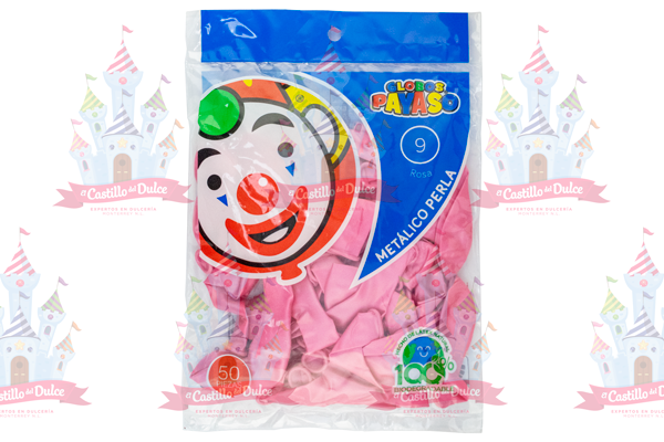 GLOBO MET #9 ROSA PERLA 100/50 PZS