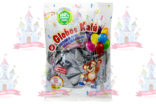 GLOBO #9 METALICO PLATA 50/50PZA KALU