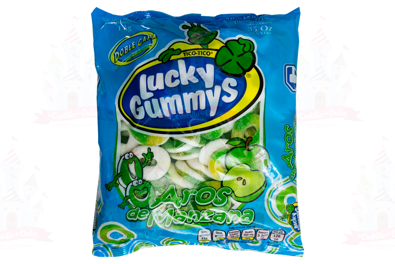 LUCKY GUMMYS GOMA AROS MANZANA 8/1 KG