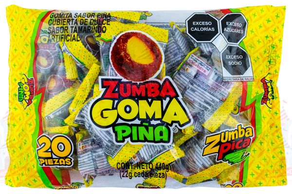 ZUMBA GOMA PIÑA 20/20 PZAS