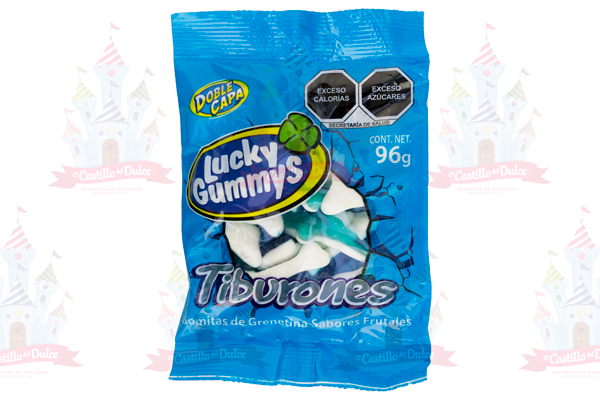 MINI LUCKY GOMA TIBURONES 1/12 PZAS 96 GRS