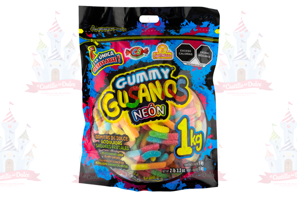 GUMMY GUSANOS NEON 10/1 KG. DELICIAS