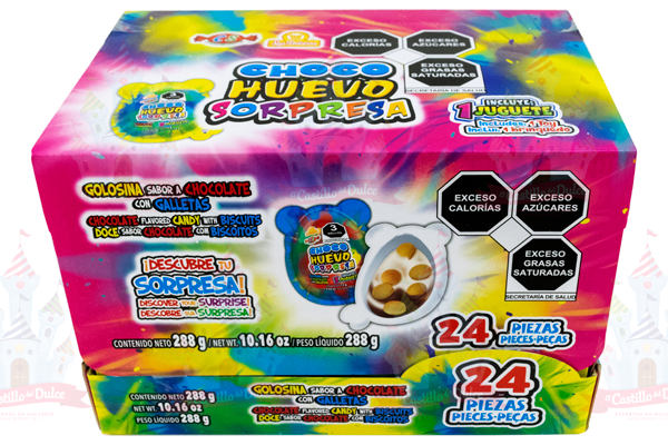 CHOCO HUEVO SORPRESA 8/24 PZ DELICIAS