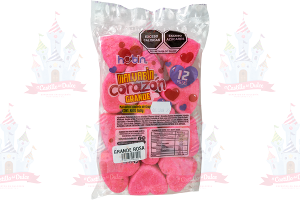 BOMBON CORAZON GRANDE ROSA 25/12 PZAS HUBIN