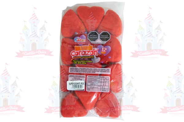 BOMBON CORAZON GIGANTE ROJO 20/12 PZAS HUBIN