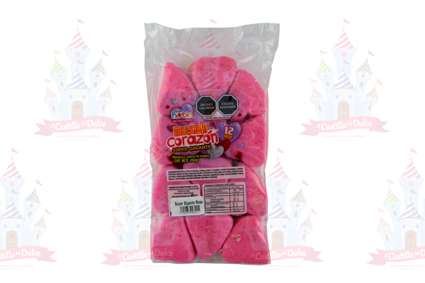 BOMBON CORAZON GIGANTE ROSA 20/12 PZA HUBIN