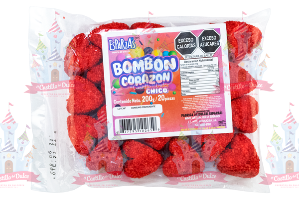 BOMBON CORAZON GRAGEA CHICO 40/20 PZ TINAJITA