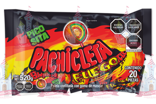 PACHICLETA FUEGO BOLSA 9/20 PZ LUCKY GUMMIS