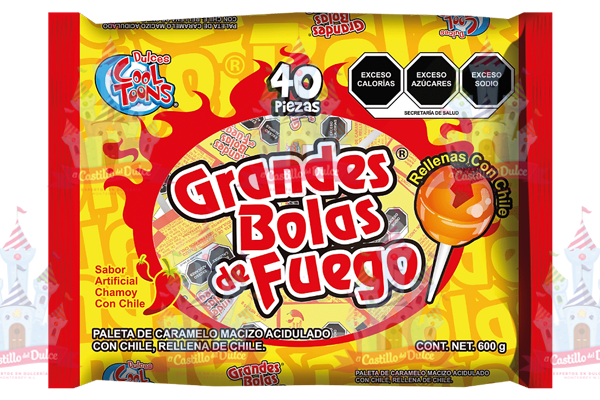 PALETA GRANDES BOLAS DE FUEGO 24/40 COOL TOONS