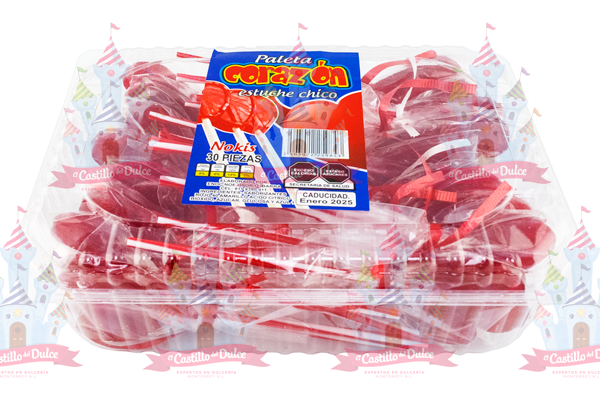 PALETA CORAZON CHICO ESTUCHE 10/30 NOKIS